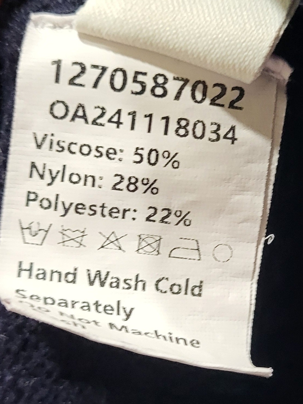 Commense "Courtney" Navy Knit Sweater with Denim Trim. Size Medium. - Picture 9 of 9